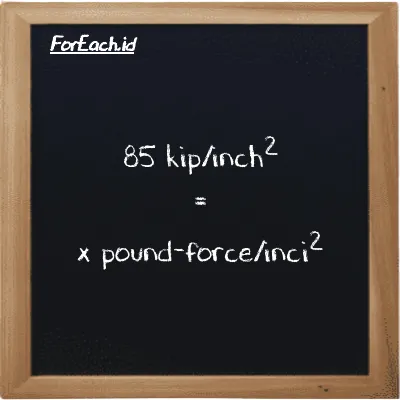 Contoh konversi kip/inch<sup>2</sup> ke pound-force/inci<sup>2</sup> (ksi ke lbf/in<sup>2</sup>)